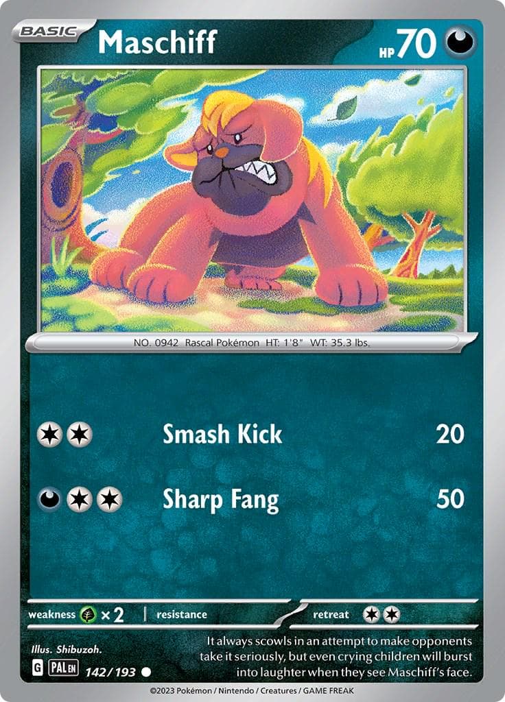 Maschiff #142 — Pokemon Paldea Evolved