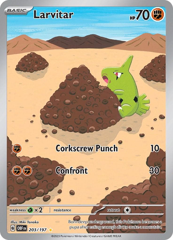 Larvitar #203 — Pokemon Obsidian Flames