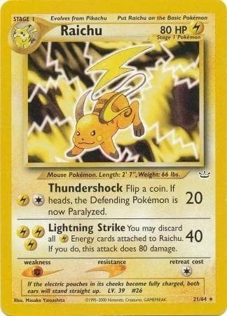 Raichu #21 — Pokemon Neo Revelation