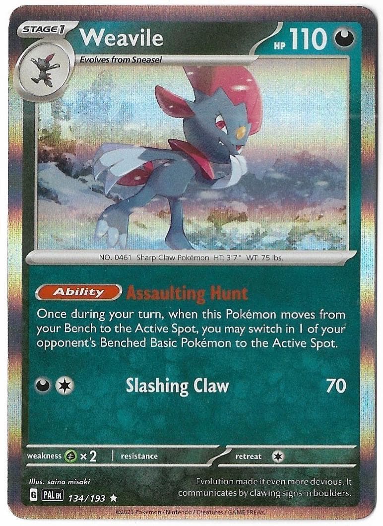 Weavile #134 — Pokemon Paldea Evolved