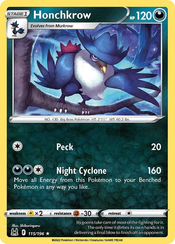 Honchkrow #115 — Pokemon Lost Origin