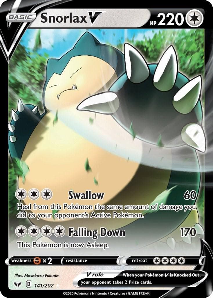 Snorlax V #141 — Pokemon Sword & Shield