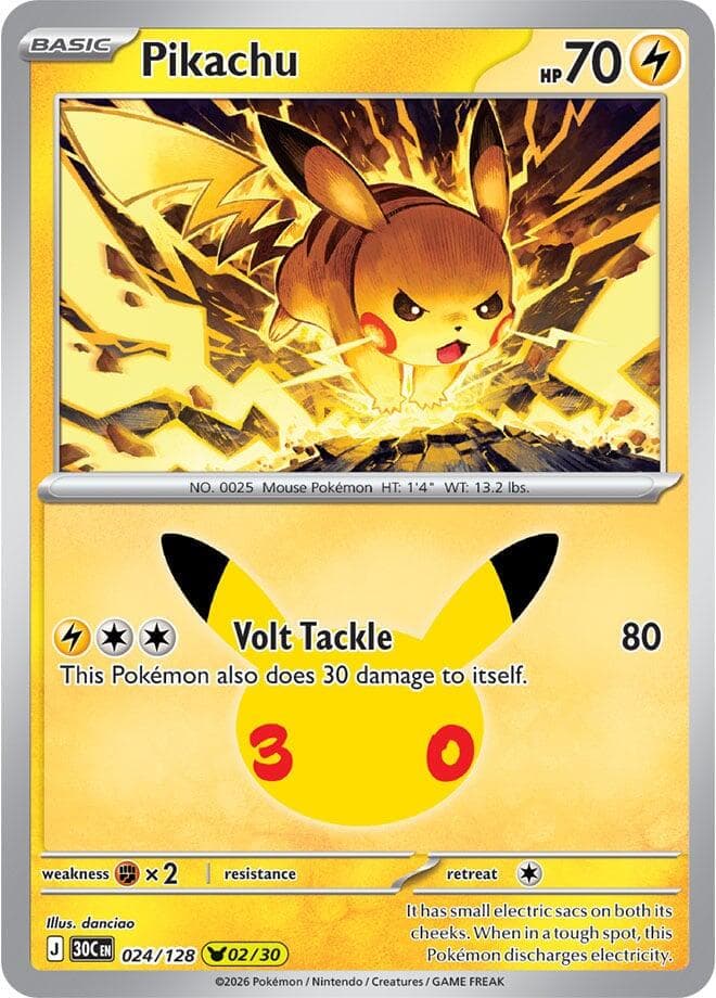 Pikachu #24 — Pokemon 30th Celebration