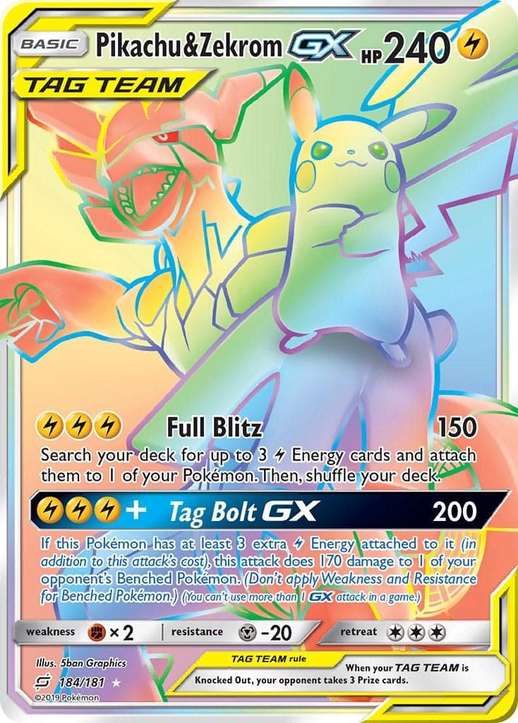 Pikachu & Zekrom GX #184 — Pokemon Team Up