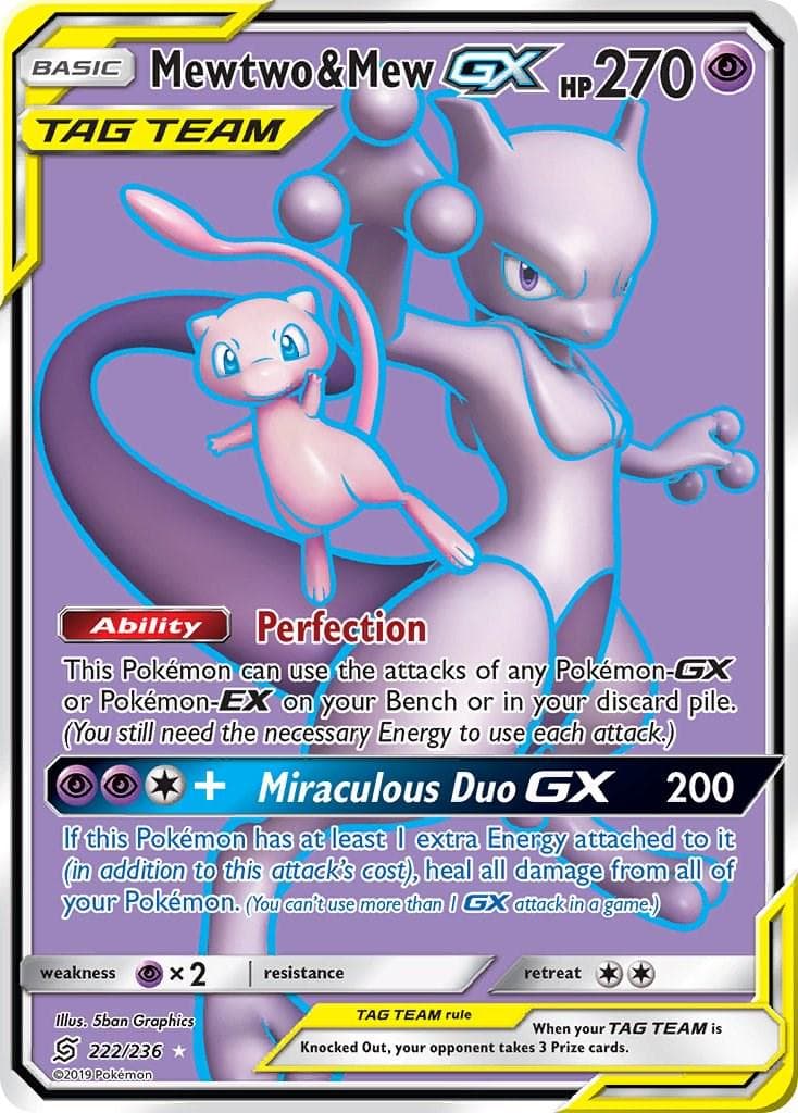 Mewtwo & Mew GX #222 — Pokemon Unified Minds