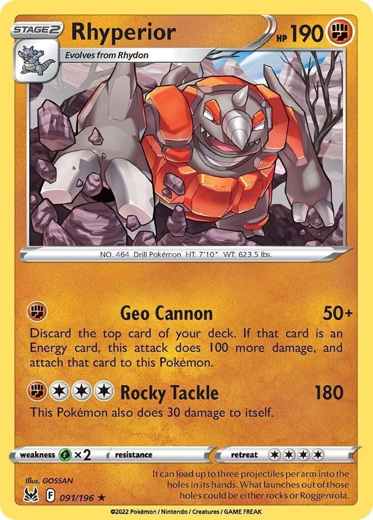 Rhyperior #91 — Pokemon Lost Origin