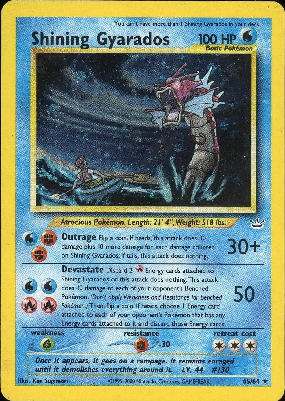 Shining Gyarados #65 — Pokemon Neo Revelation