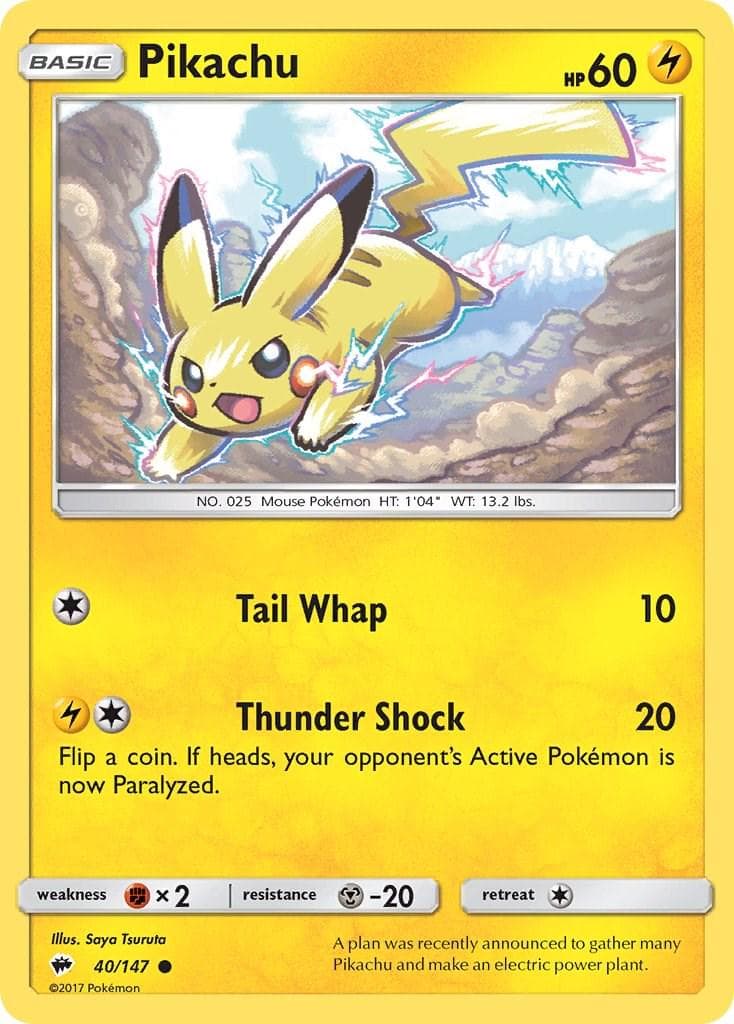 Pikachu #40 — Pokemon Burning Shadows