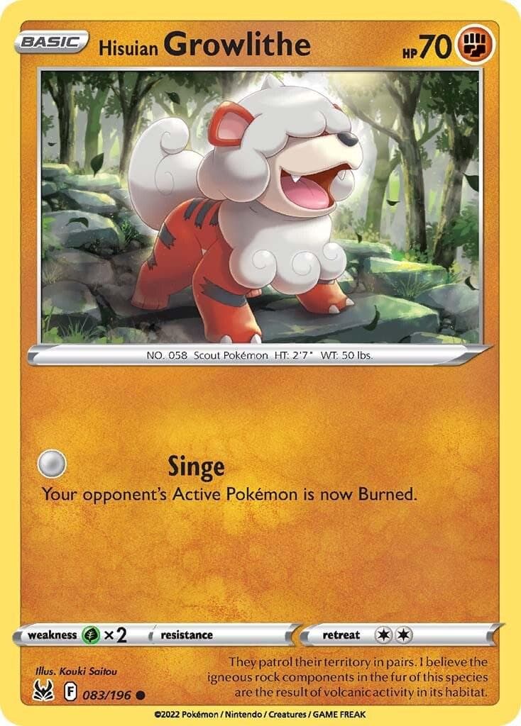 Hisuian Growlithe #83 — Pokemon Lost Origin