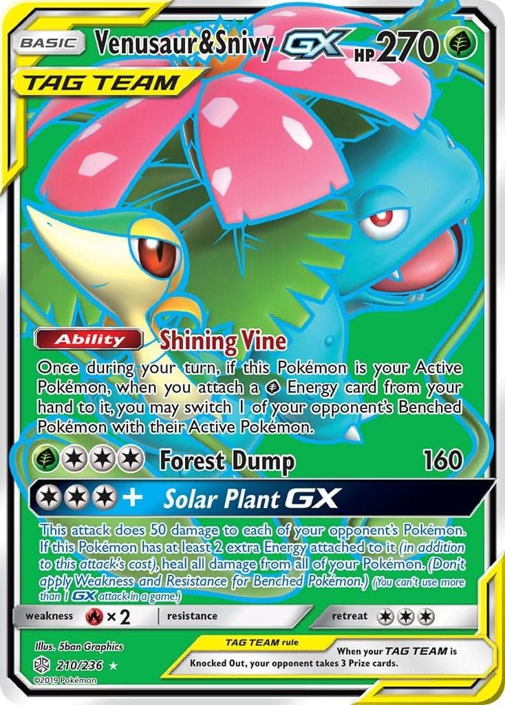 Venusaur & Snivy GX #210 — Pokemon Cosmic Eclipse