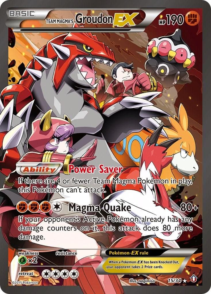 Team Magma's Groudon EX #15 — Pokemon Double Crisis