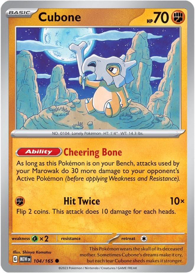 Cubone #104 — Pokemon Scarlet & Violet 151