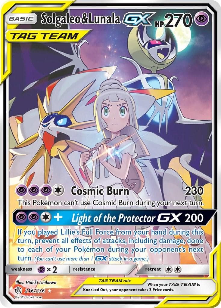 Solgaleo & Lunala GX #216 — Pokemon Cosmic Eclipse