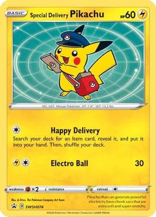 Special Delivery Pikachu #SWSH074 — Pokemon Promo