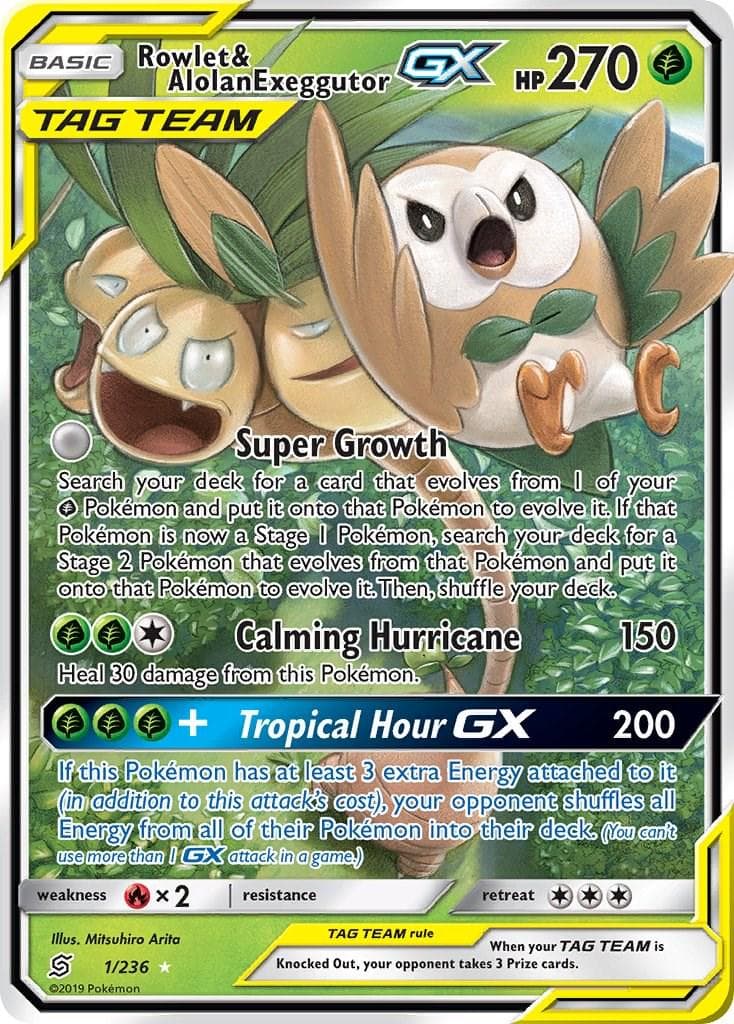 Rowlet & Alolan Exeggutor GX #1 — Pokemon Unified Minds