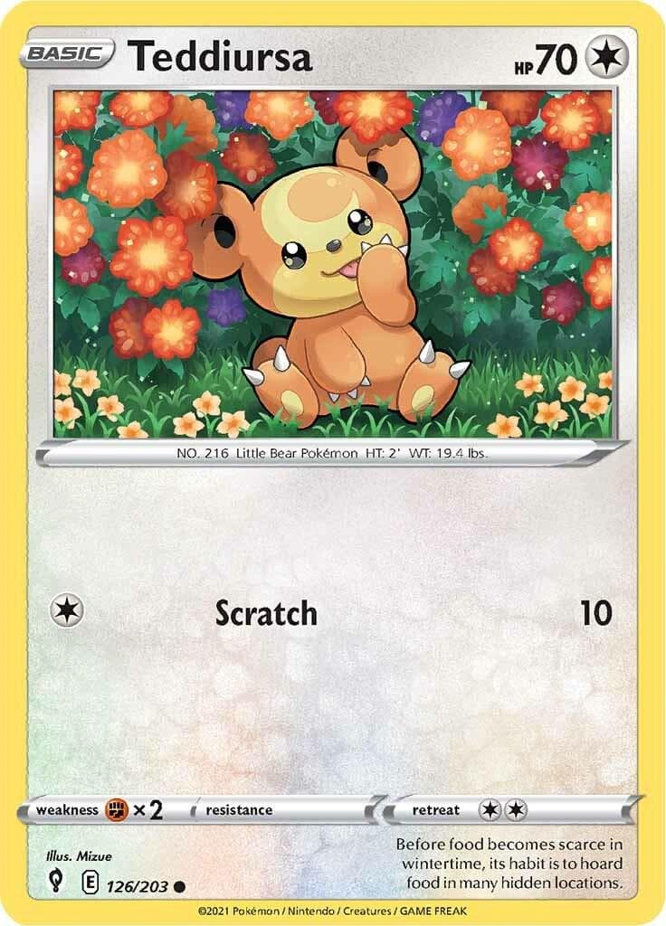 Teddiursa #126 — Pokemon Evolving Skies