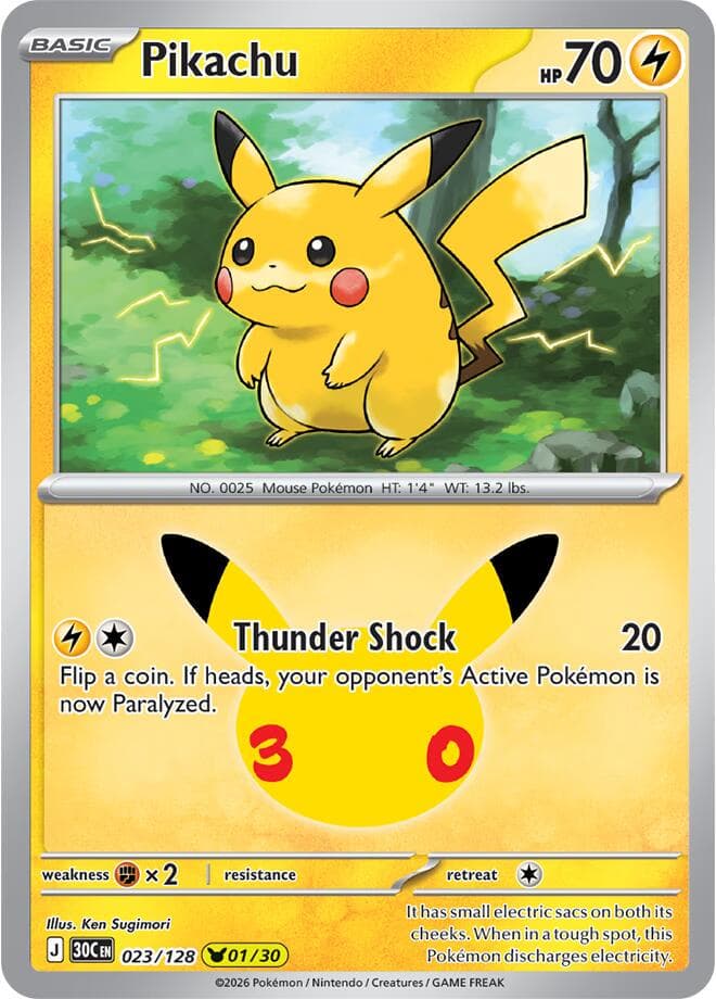 Pikachu #23 — Pokemon 30th Celebration