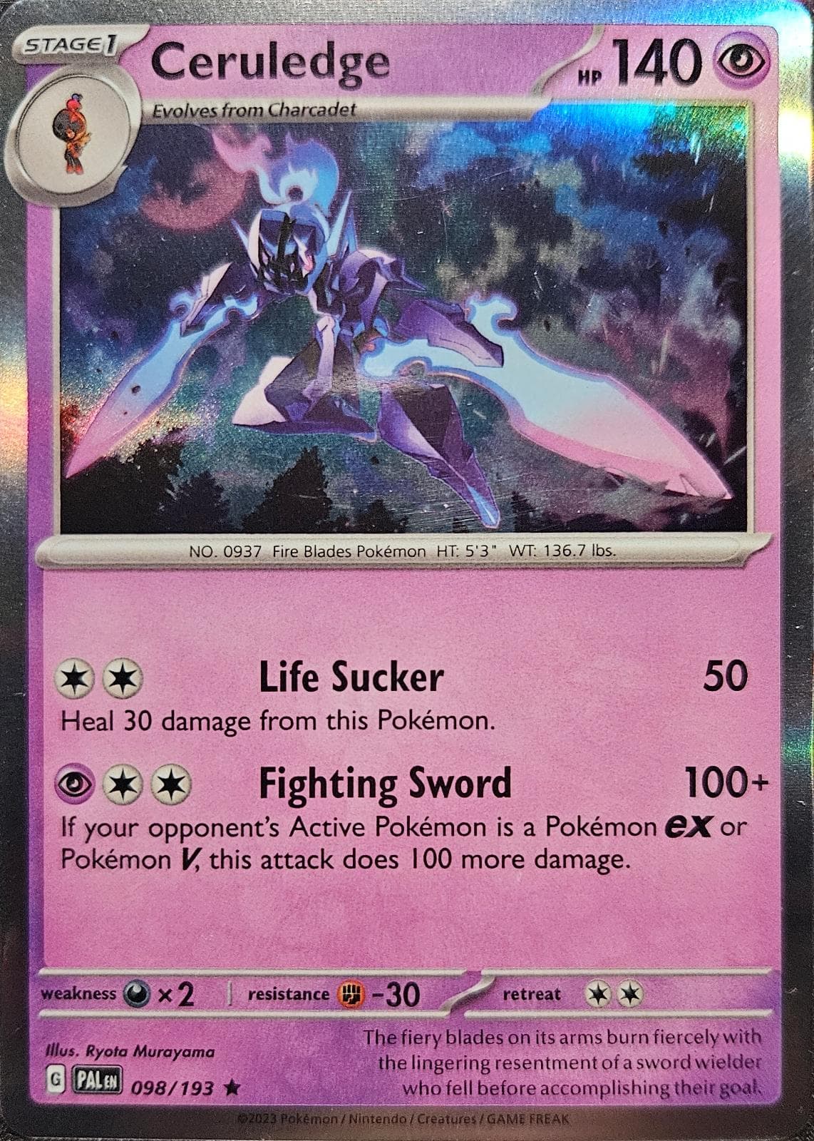 Ceruledge #98 — Pokemon Paldea Evolved