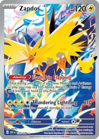Zapdos #133 — Pokemon 30th Celebration