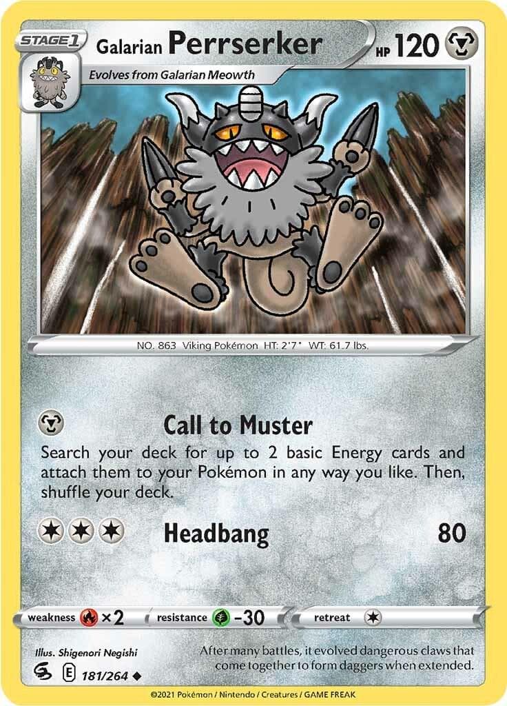 Galarian Perrserker #181 — Pokemon Fusion Strike
