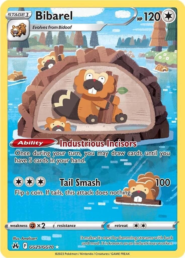 Bibarel #GG25 — Pokemon Crown Zenith