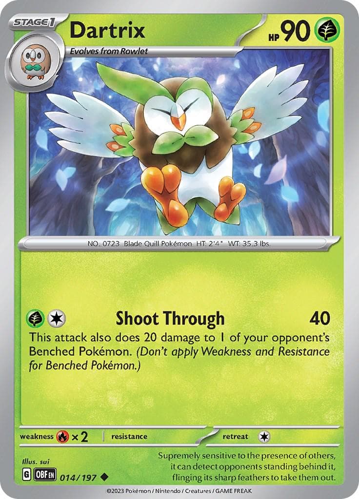 Dartrix #14 — Pokemon Obsidian Flames