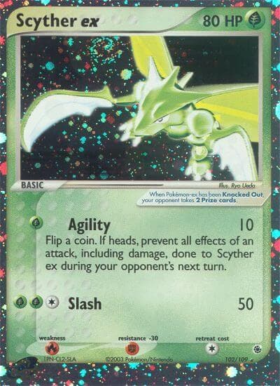 Scyther EX #102 — Pokemon Ruby & Sapphire