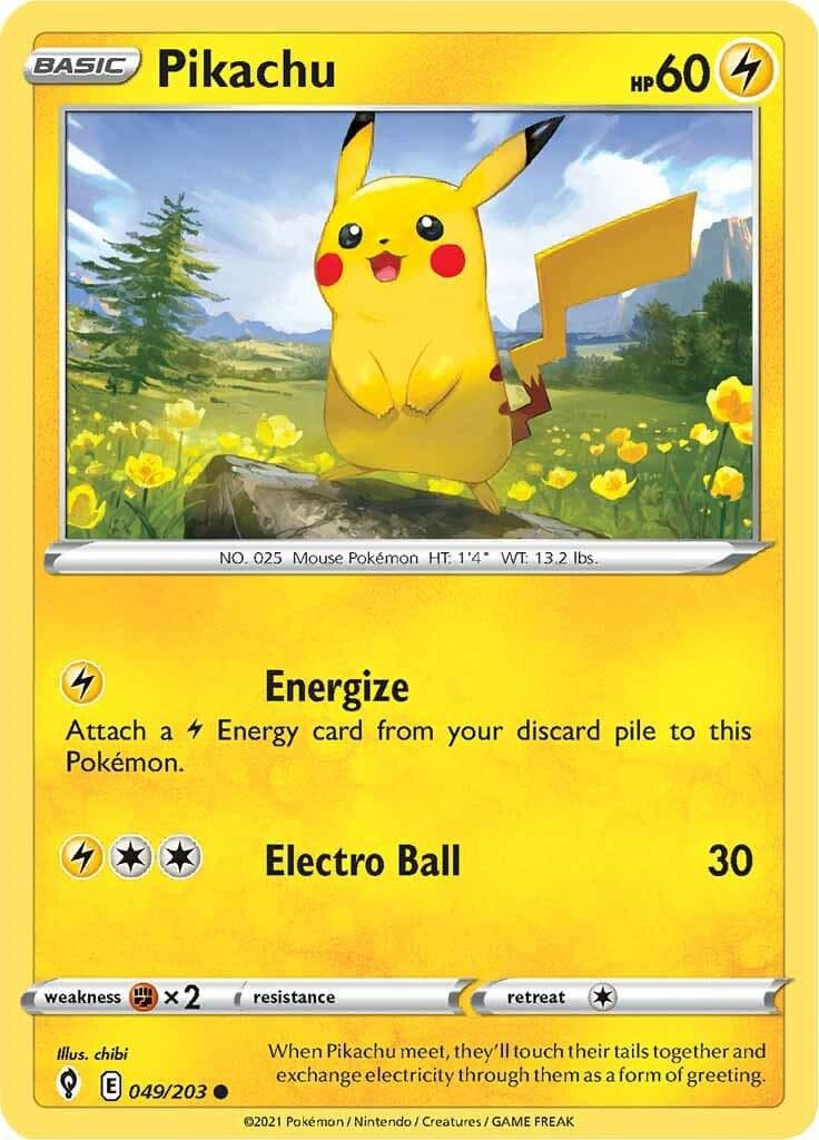Pikachu #49 — Pokemon Evolving Skies