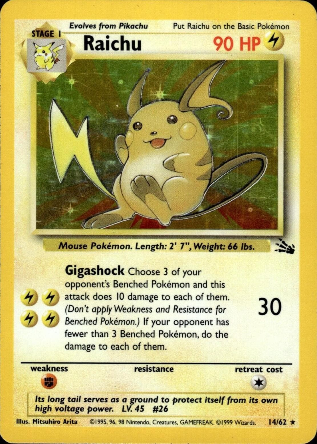 Raichu #14 — Pokemon Fossil