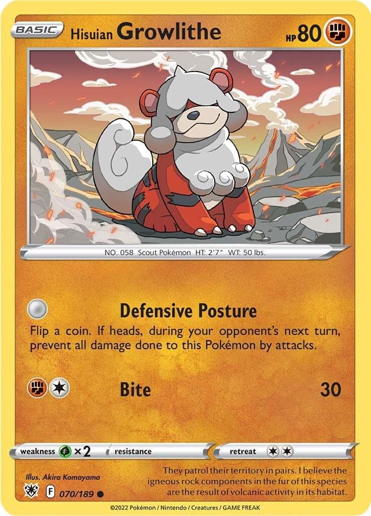 Hisuian Growlithe #70 — Pokemon Astral Radiance