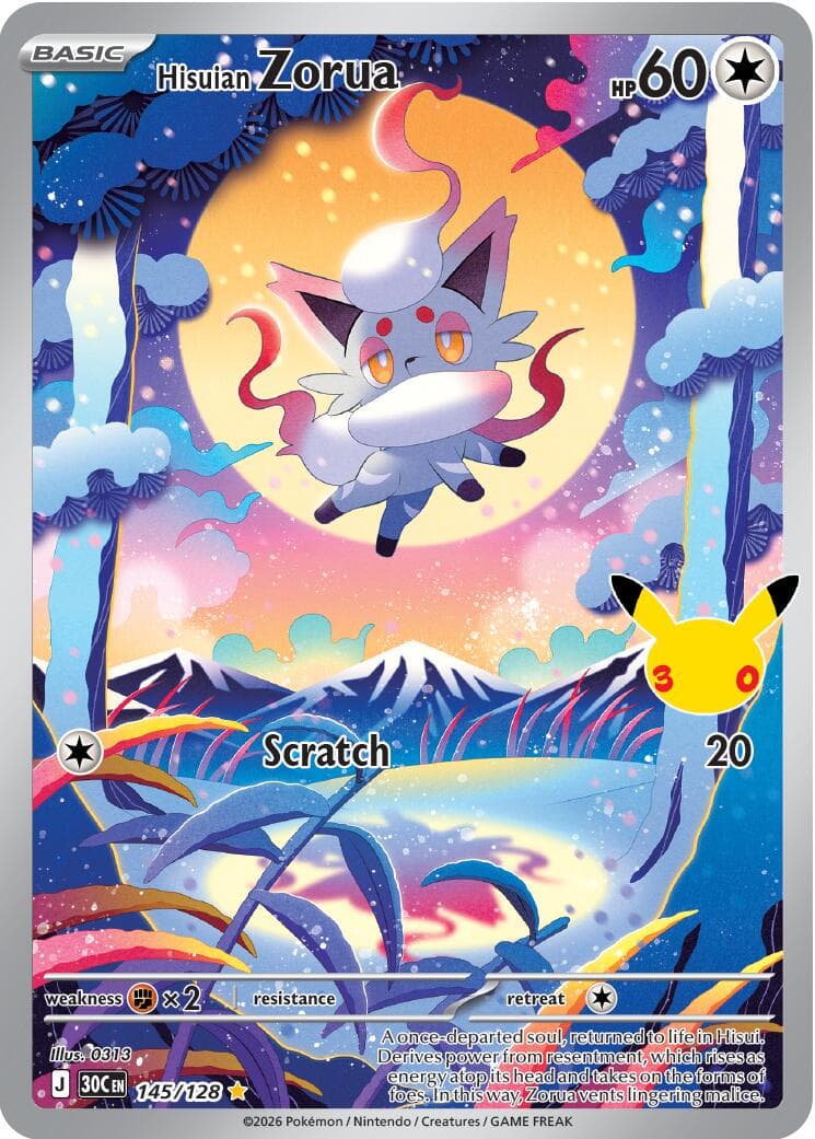 Hisuian Zorua #145 — Pokemon 30th Celebration