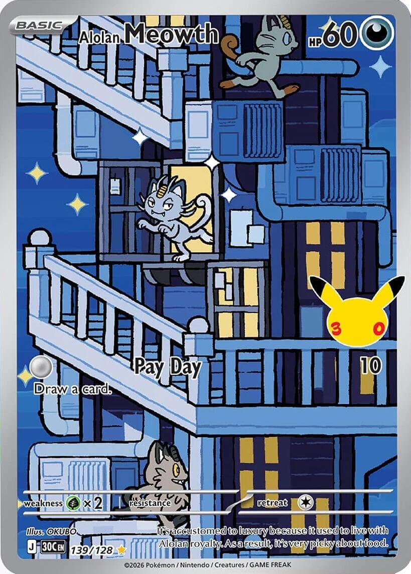 Alolan Meowth #139 — Pokemon 30th Celebration