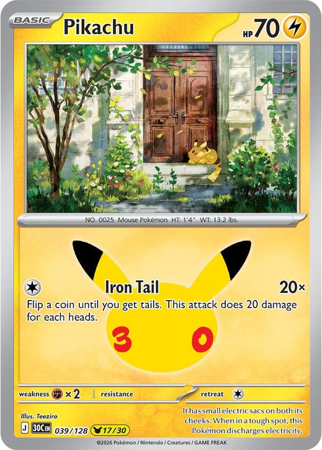 Pikachu #39 — Pokemon 30th Celebration