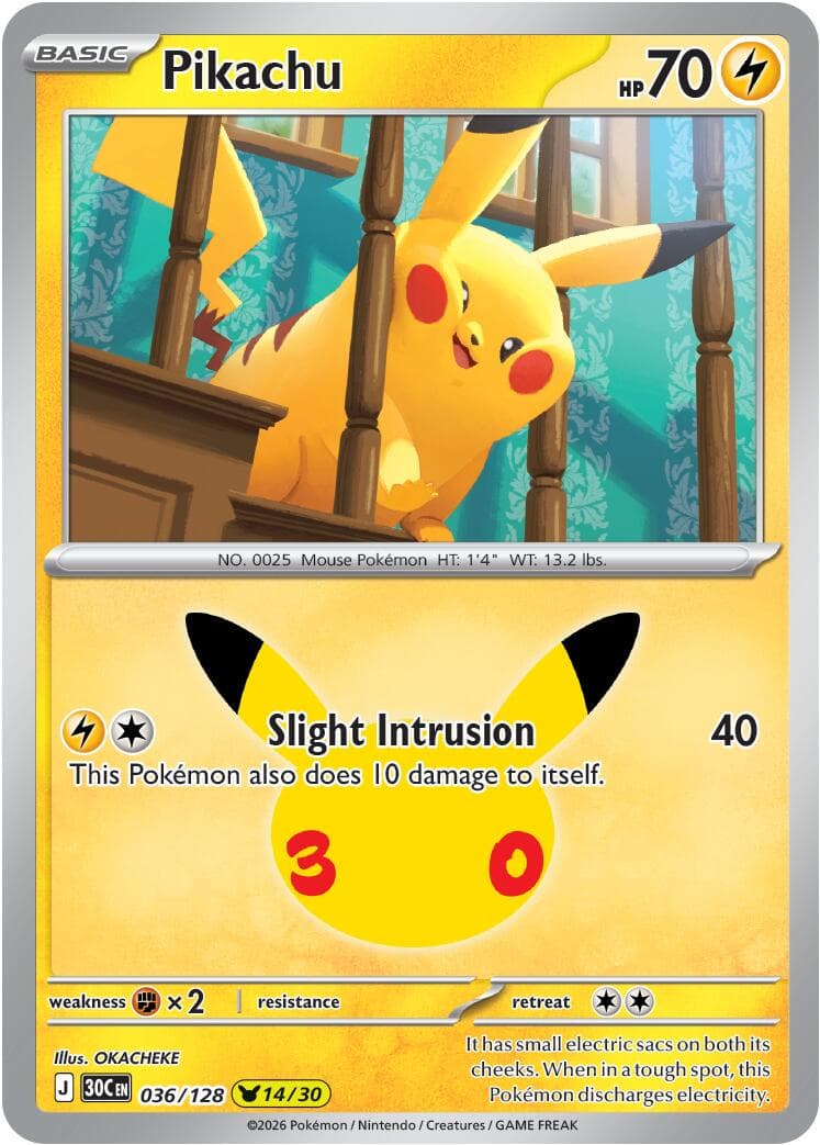 Pikachu #36 — Pokemon 30th Celebration
