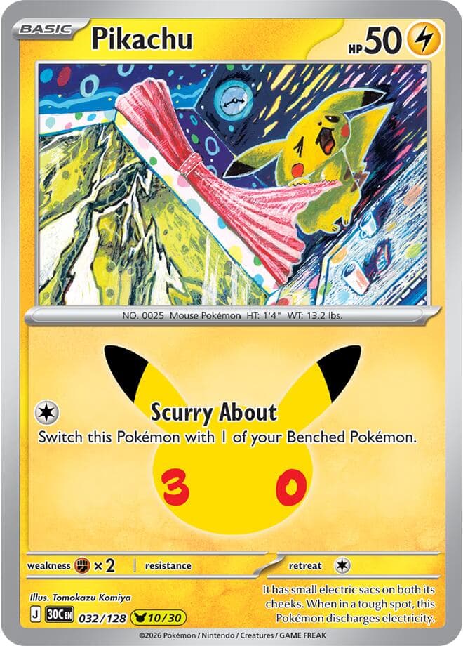 Pikachu #32 — Pokemon 30th Celebration