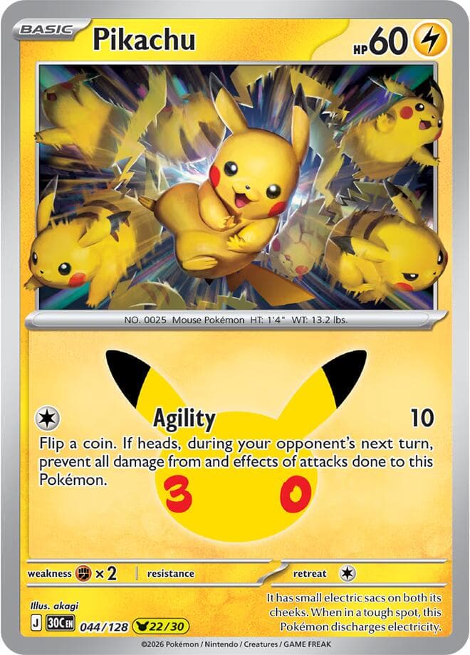 Pikachu #44 — Pokemon 30th Celebration