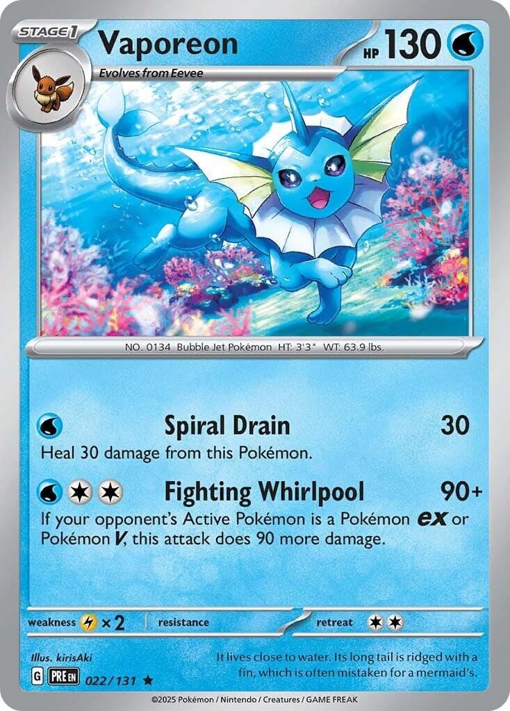 Vaporeon #22 — Pokemon Prismatic Evolutions
