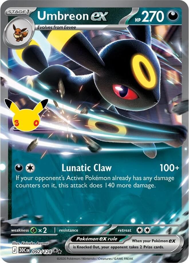 Umbreon ex #92 — Pokemon 30th Celebration