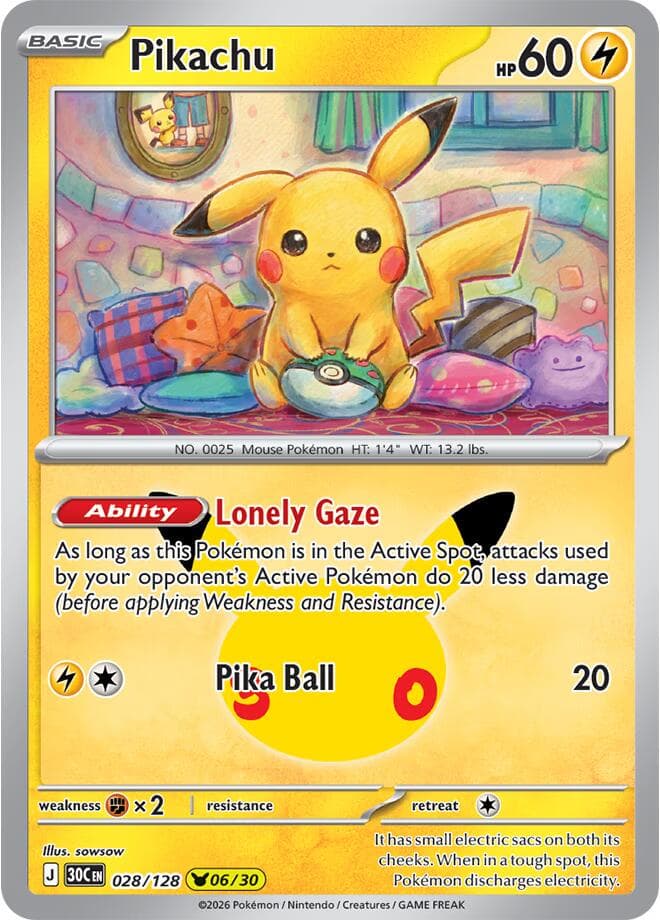 Pikachu #28 — Pokemon 30th Celebration