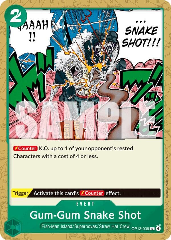 Gum-Gum Snake Shot OP13-039 — One Piece Carrying on His Will