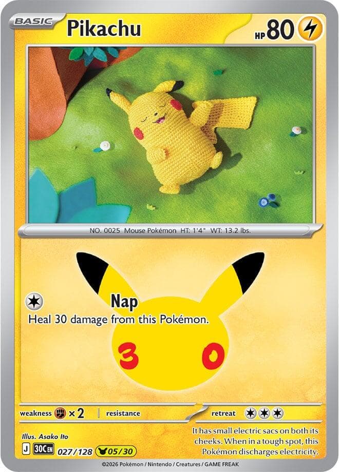 Pikachu #27 — Pokemon 30th Celebration