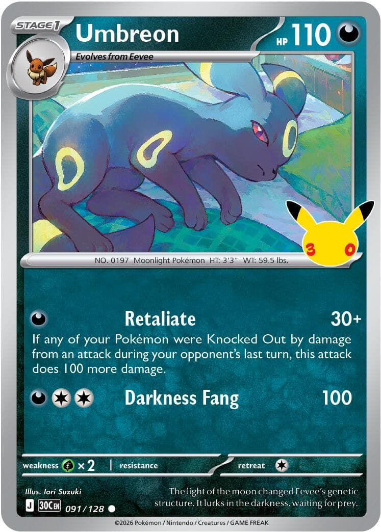 Umbreon #91 — Pokemon 30th Celebration