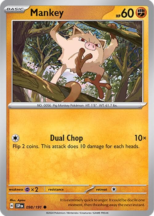 Mankey #98 — Pokemon Surging Sparks