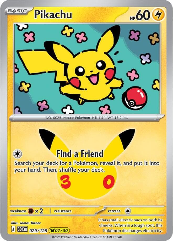 Pikachu #29 — Pokemon 30th Celebration